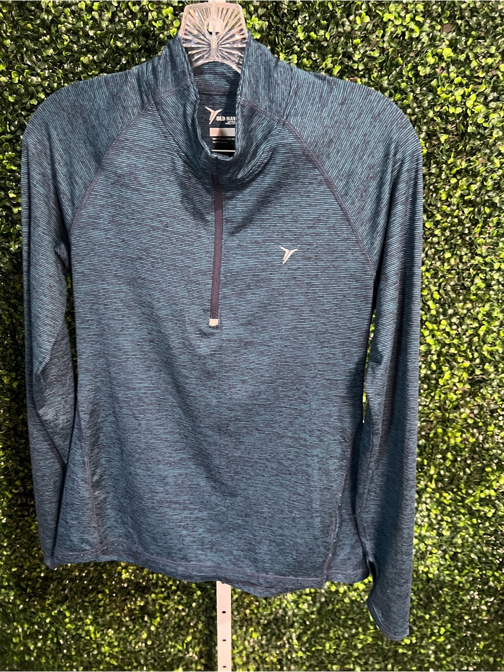 Old Navy Men’s Teal Heather Quarter-Zip Rash Guard